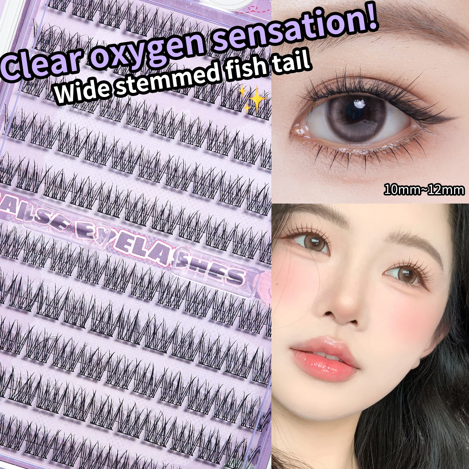 Life Girls 10 file di ciglia finte senza colla di grande capacità 6 stili Ciglia superiori arricciate naturali autoadesive girasole