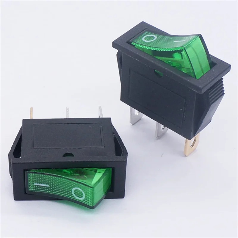5Pcs Rocker Switch 3 Pins 2 Position ON/Off  AC 20A/125V 15A/250V SPST Illuminated LED Boat Rocker Switch Toggle for Househould