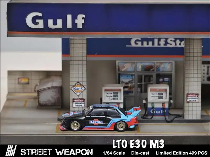 (Pre-order) Street Weapon SW 1:64 LTO E30 M3 Blue Oil / Martini Black limited499 Diecast Model Car