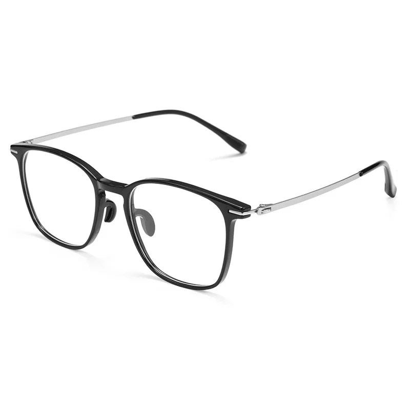 Ultra Light Fluorescent Yellow Temple Black Square Myopia Hyperopia Astigmatism Anti Blue Light Prescription Progressive Glasses