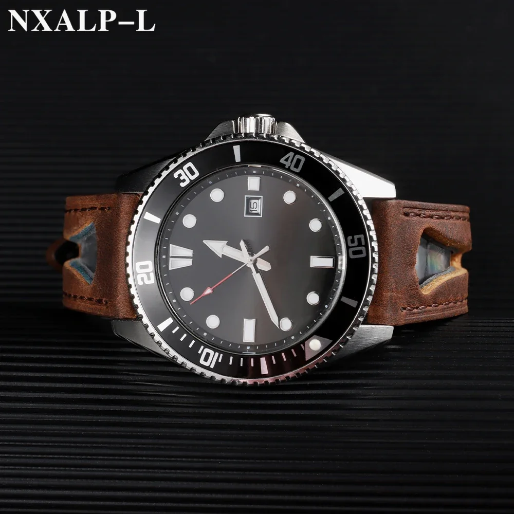 جلد البقر حزام (استيك) ساعة 20 مللي متر 21 مللي متر 22 مللي متر 24 مللي متر خمر براون تنفس حزام جلد طبيعي لأوميغا ل Seiko Smartwatch معصمه