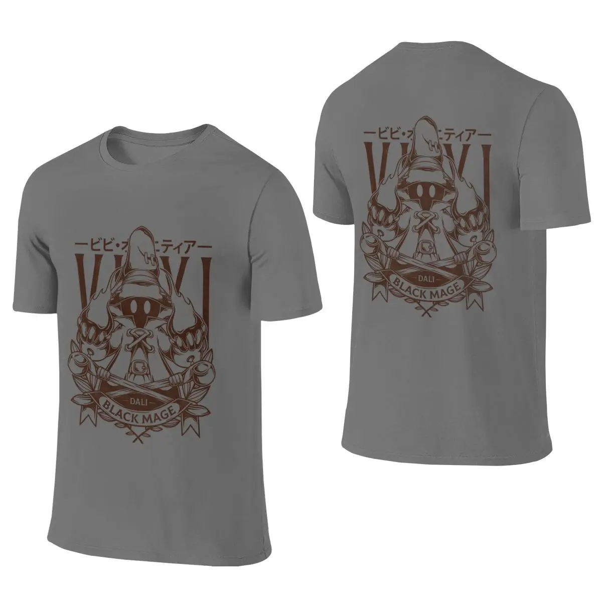Little Black Mage Loose Reversible T-shirt Artistic Boy Neat Stitching Men's T-shirts