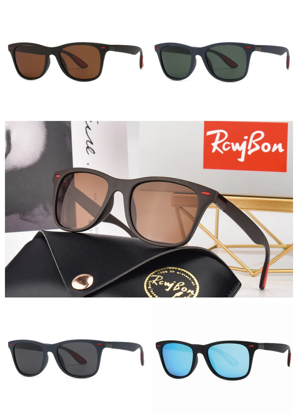 

Повседневные дизайнерские солнцезащитные очки RCWJBON 2398, спортивные поляризационные солнцезащитные очки для мужчин и женщин, очки с расширенными оттенками UV400