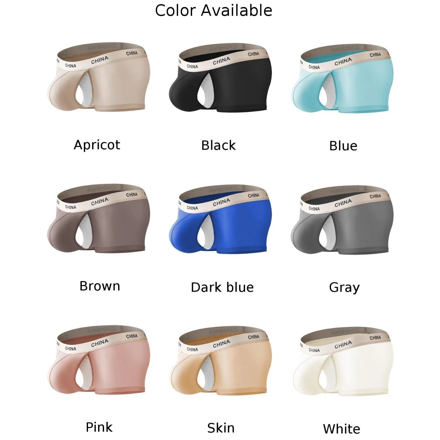 بوكسر رجالي من الحرير الجليدي ، ملابس داخلية منخفضة الخصر ، سراويل داخلية ناعمة بخيط جي