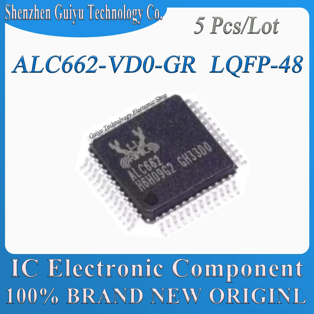 

5 Pcs/Lot ALC662-VD0-GR ALC662-VD0 ALC662-VD ALC662 LQFP-48 IC Chip