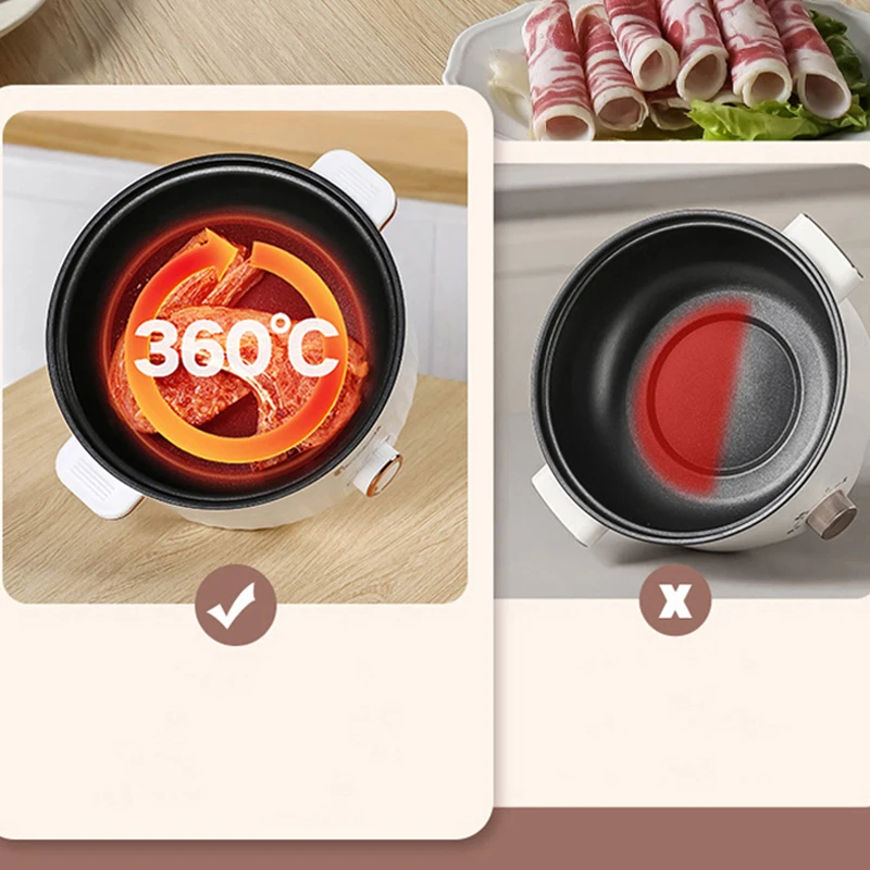 Mini Electric Cooking Machine Double Layer Hot Pot Multifunction Household Electric Cooker Non-stick Pan Pots EU /US Plug