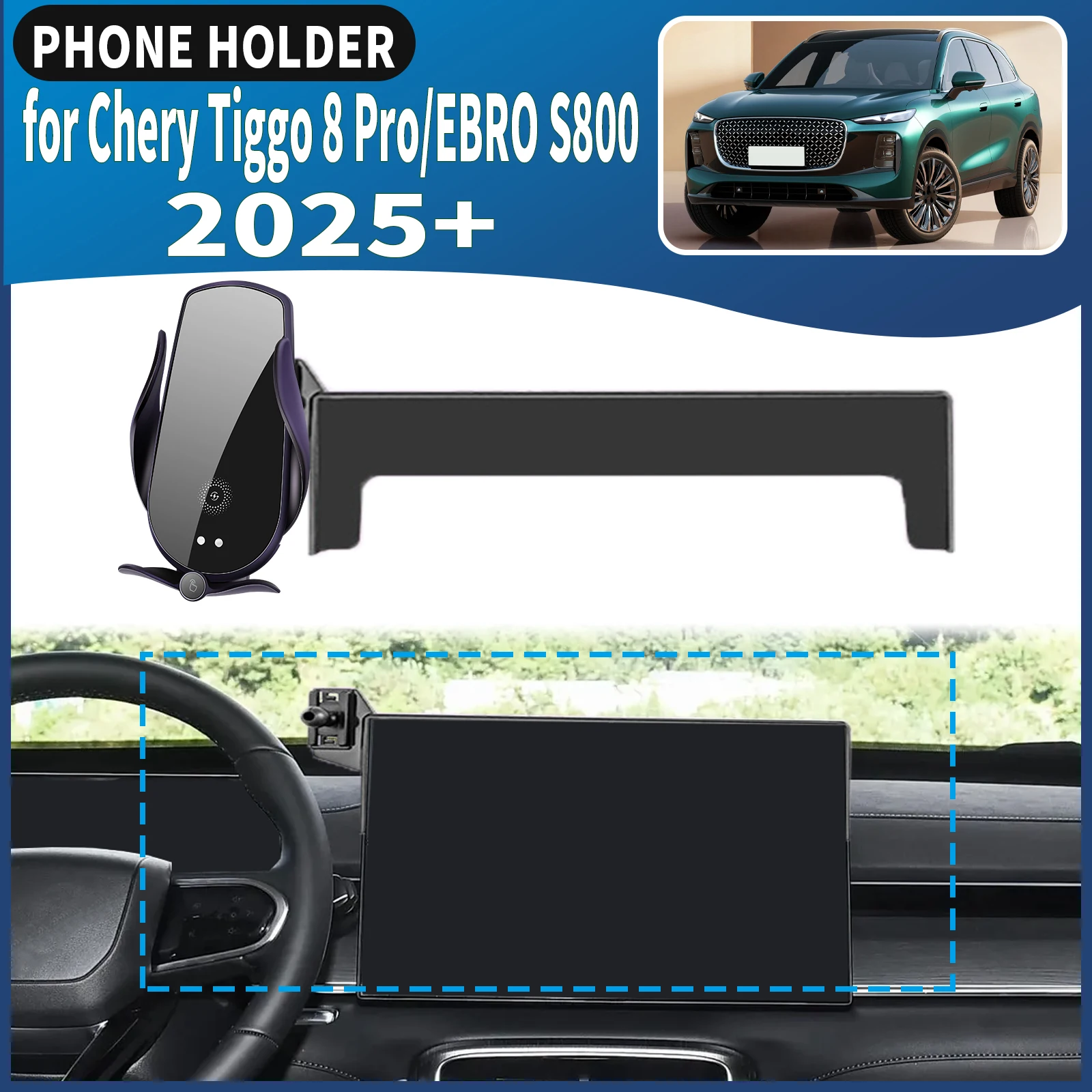 

for Chery Tiggo 8 Pro EBRO S800 2025 2026 Car Phone Holder Mount Vehicle-Specific GPS Navigation Easy Installation accessoires