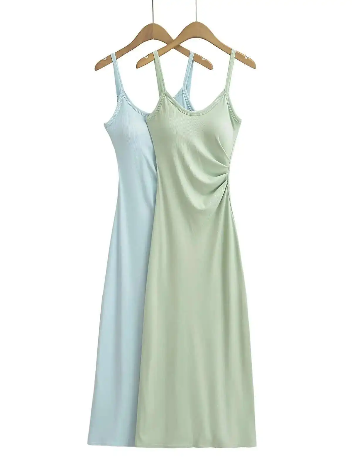 สาวสูงเผ็ดเอวระงับชุดผู้หญิง 2024 ฤดูร้อนใหม่Slimเอวปิดไหล่Backlessกว่าเข่าชุดยาวL53F