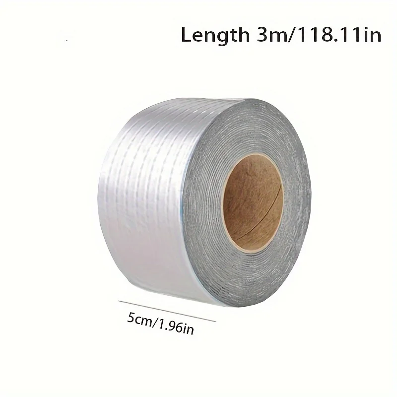 1 Roll Premium Waterproof Aluminum Foil Tape - High Temperature Resistance For Wall, Pool, Roof Crack & Duct Repair Sealing