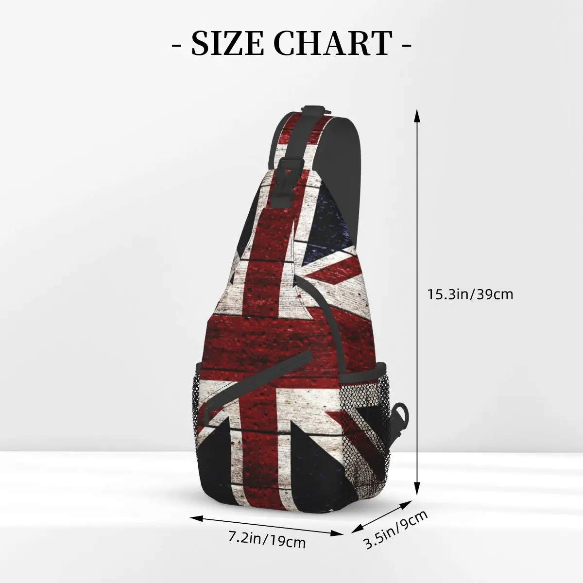 Union Flag Crossbody Sling Bag Pequeno Peito Bag Uk Kingdom Country Shoulder Mochila Daypack para Caminhadas Outdoor Camping Satchel