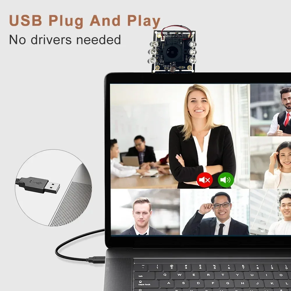 IR 적외선 야간 투시경 USB 카메라, 자동 IR 컷 전환, 하루 종일 이미지 USB2.0 웹캠 보드, PC 안드로이드 모바일용, 1080P 850nm