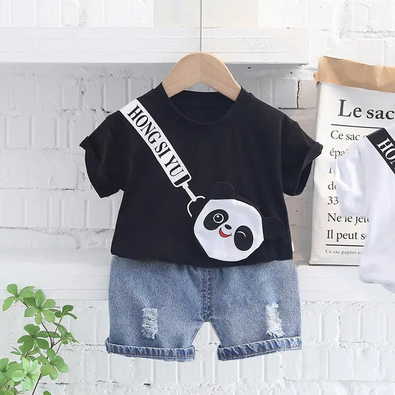 NEW Baby Boys Summer Wear Newborn Children Clothing Boys Short Sleeve Cartoon T-Shirt Short Pants Tracksuit Suit 2pcs/Set