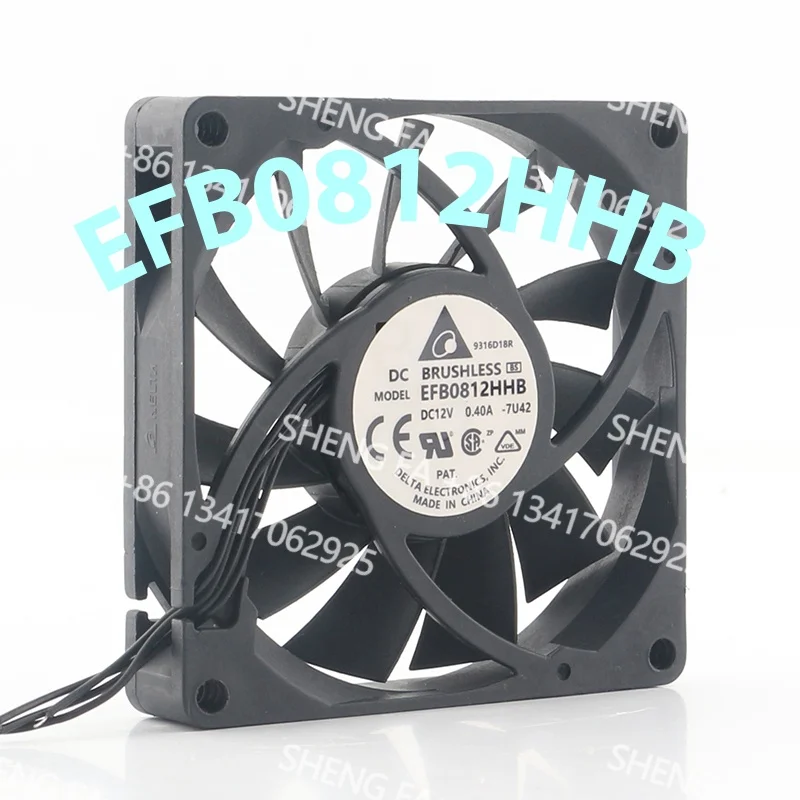 Inverter 4-wire PWM Speed Regulation Ultra-thin Delta 24V 48V DC 12V 0.40A AC EC 8015 80X80X15MM 8CM EFB0812HHB-7U42 Cooling Fan