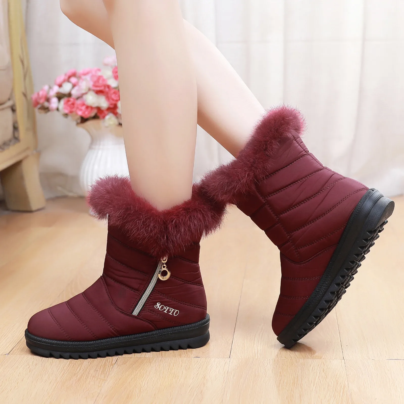 Snow Boots Warm Shoes For Women's Autumn Winter Thickened Insulation New European American Models Boot Waterproof Snow Boots