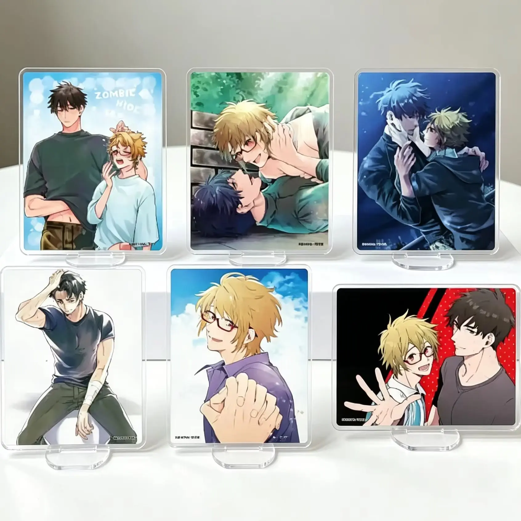 BL Zombie Hide Sex Kazuma Chigasaki Haruomi Mishiba Rectangle Acrylic Stand Model Plate Keychains Desktop Ornament