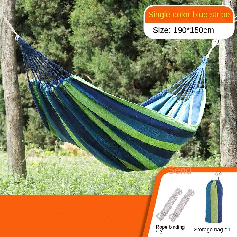 Outdoor Camping Equipment Colored Double Canvas Hammock College Student Dormitory Chair Anti Rollover Hammock