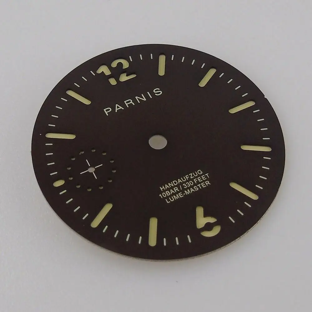 إكسسوارات قرص الوجه الأسود الفاخرة 35.5 ملم لساعة الرجال ST3600 ذات اللف اليدوي 6497