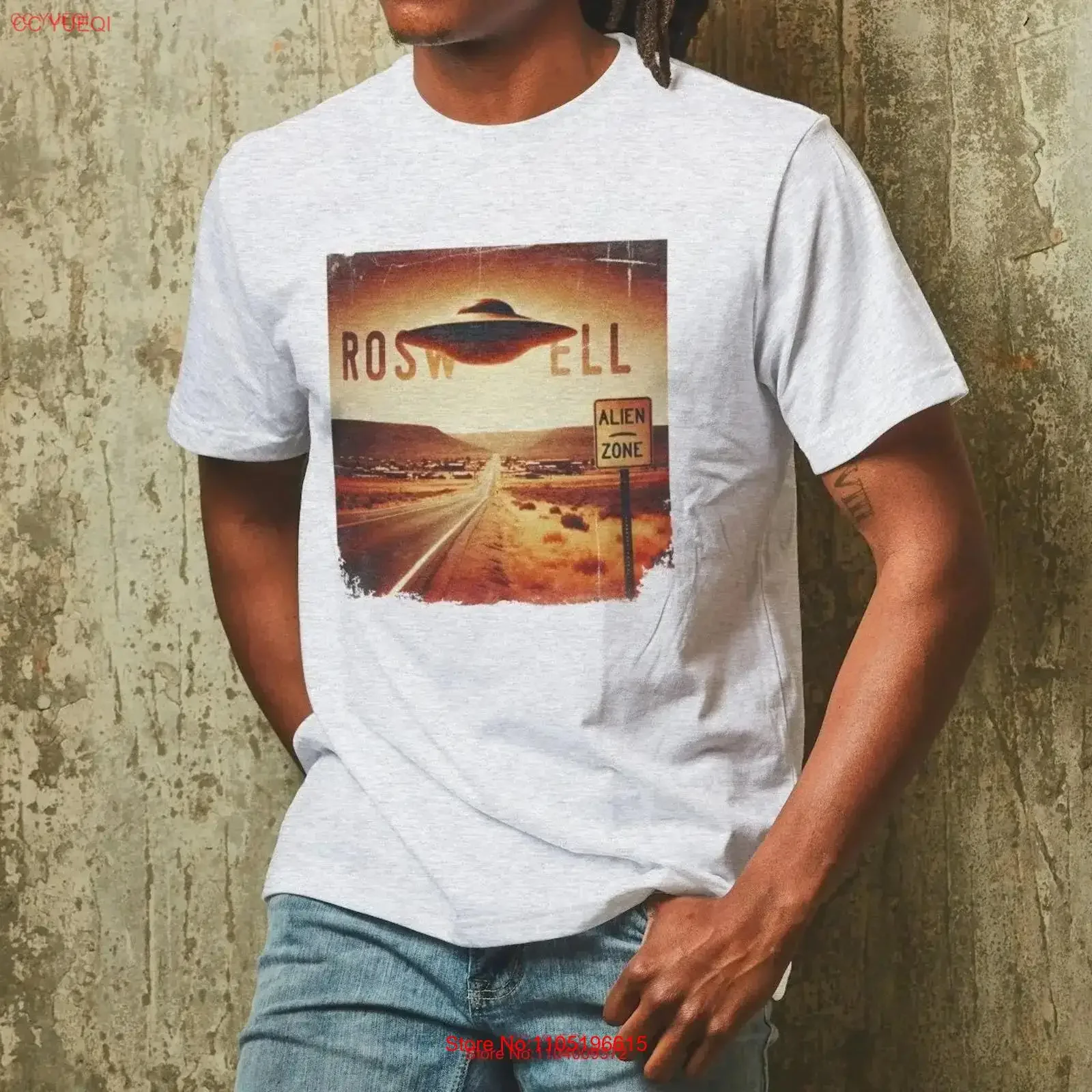 UFO Roswell T Shirt With Alien Zone Area 51 Lover Fan Grey Outer Space Funny Trending Now vintage Washed designer clothes