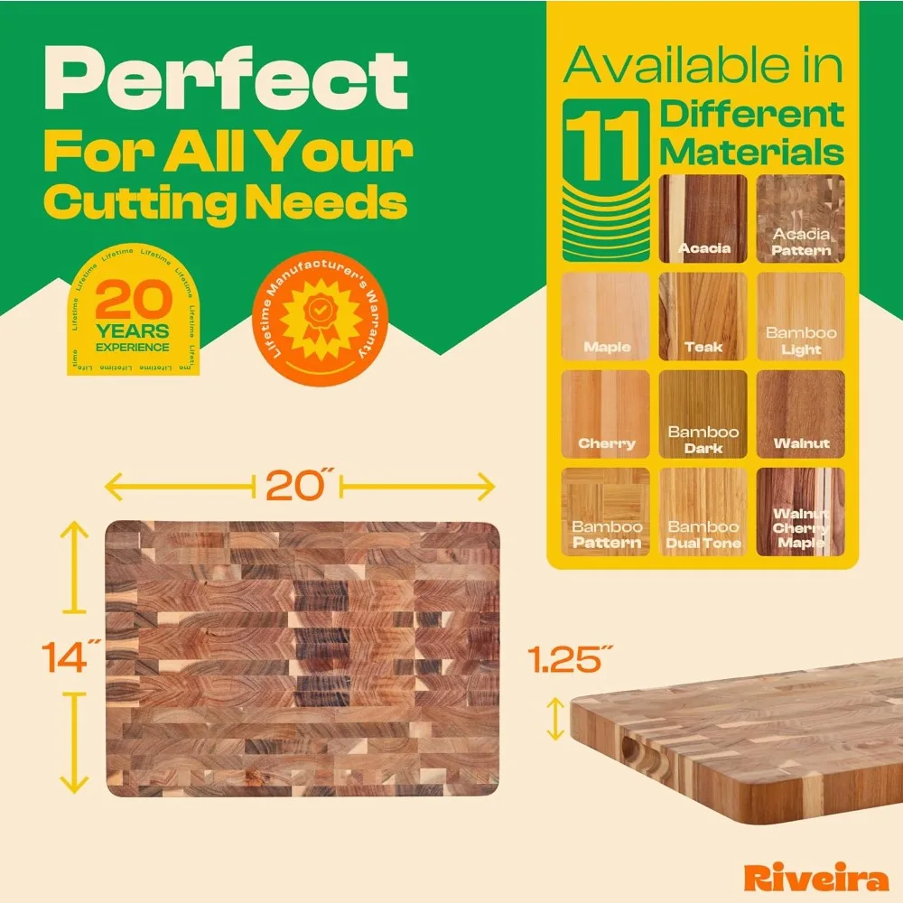 

Acacia Wood Cutting Board – Gourmet Acacia Grandeur: 20 x 14 Wooden Cutting Board – Natural Wooden Cutting Boards