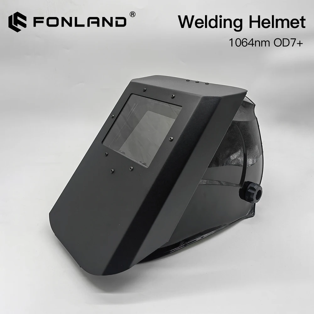 Fonland 90*110mm Laser Safety Helmet VLT 34% Welding Helmet OD7+ 900-1100nm Soldering Mask for Fiber Laser Marking Cutting