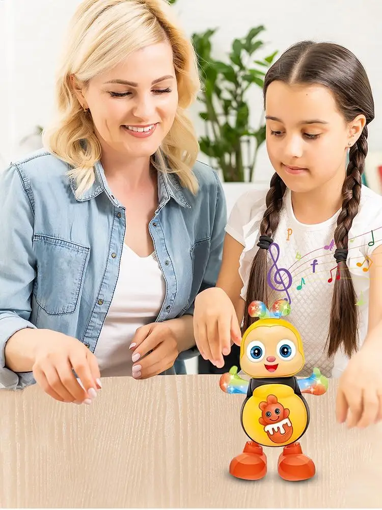 ألعاب كهربائية للرقص على شكل نحلة ألعاب موسيقية نحلة كرتونية مع أضواء وموسيقى ألعاب تعليمية تفاعلية للتعلم في مرحلة ما قبل المدرسة