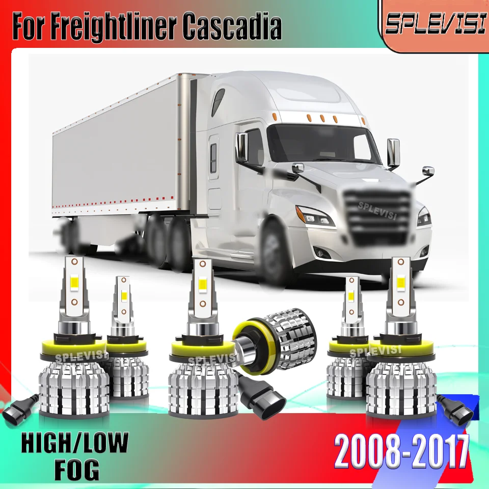 

High Performance LED Headlight Foglamp Bulbs Combo For Freightliner Cascadia 2008 2009 2010 2011 2012 2013 2014 2015 2016 2017