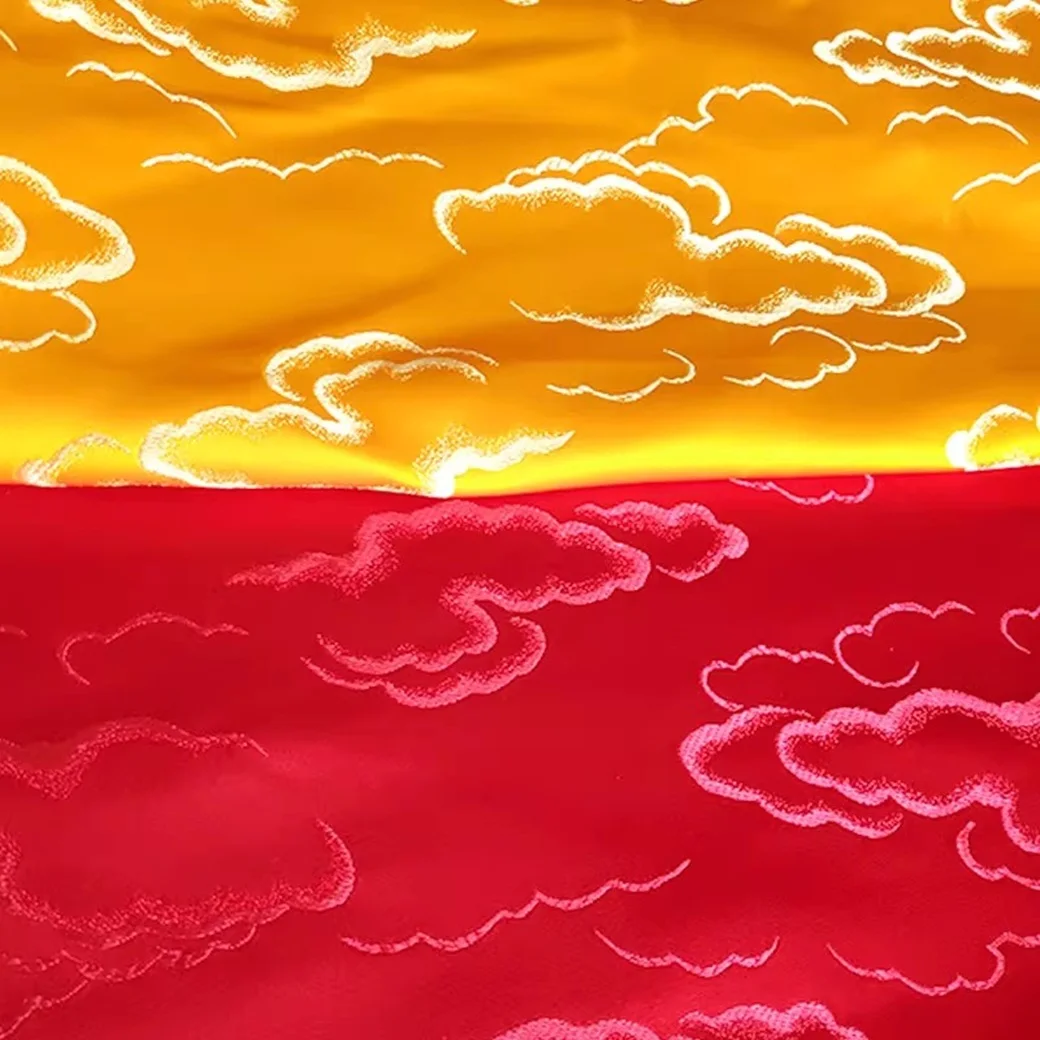 

Traditional Chinese Style Retro Embroidery Jacquard Cloud Silk Fabric DIY Home Decor Fabric