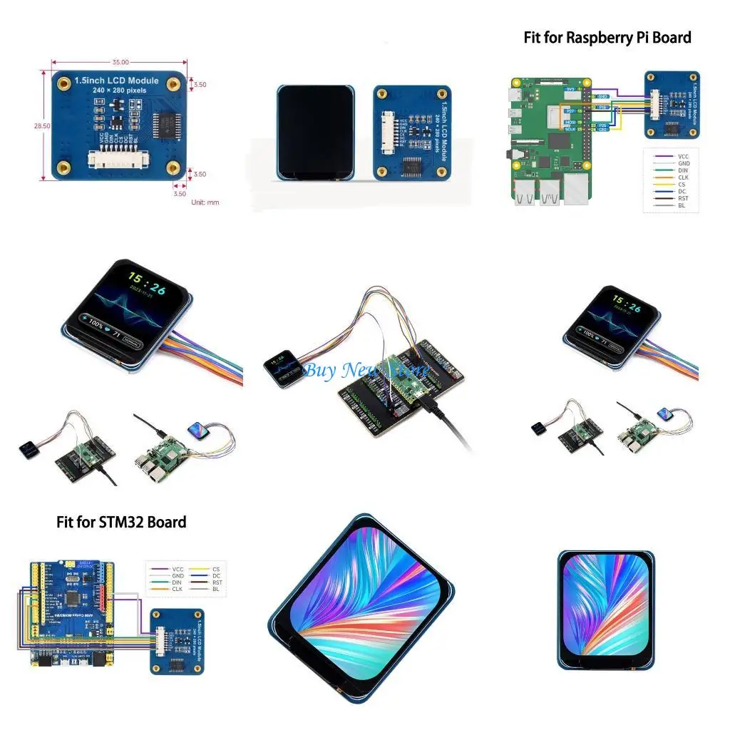 

20CE 1.5inch LCD Display Module 240x280 IPS Screen 262K Display Colors SPI Interfaces Embedded NV3030B Driver Chips