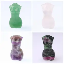 1PC Natural Stones Sexy Women Model Statue Carved Rose Quartz Crystal Girl Body Naked Art Figurine Healing Gemstone Home Gifts