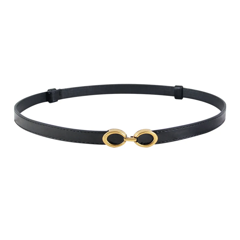 Элегантный винтажный тонкий пояс с пряжкой, украшение, женский свитер в корейском стиле, платье, кожаный пояс, тонкий ремень