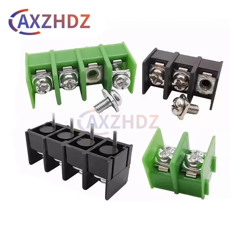 10PCS 7.62mm 2P 3P 4P 300V 20A MG/KF7.62 Black/Green Color Screw Terminal Block Connector 7.62 mm Pitch Spliceable
