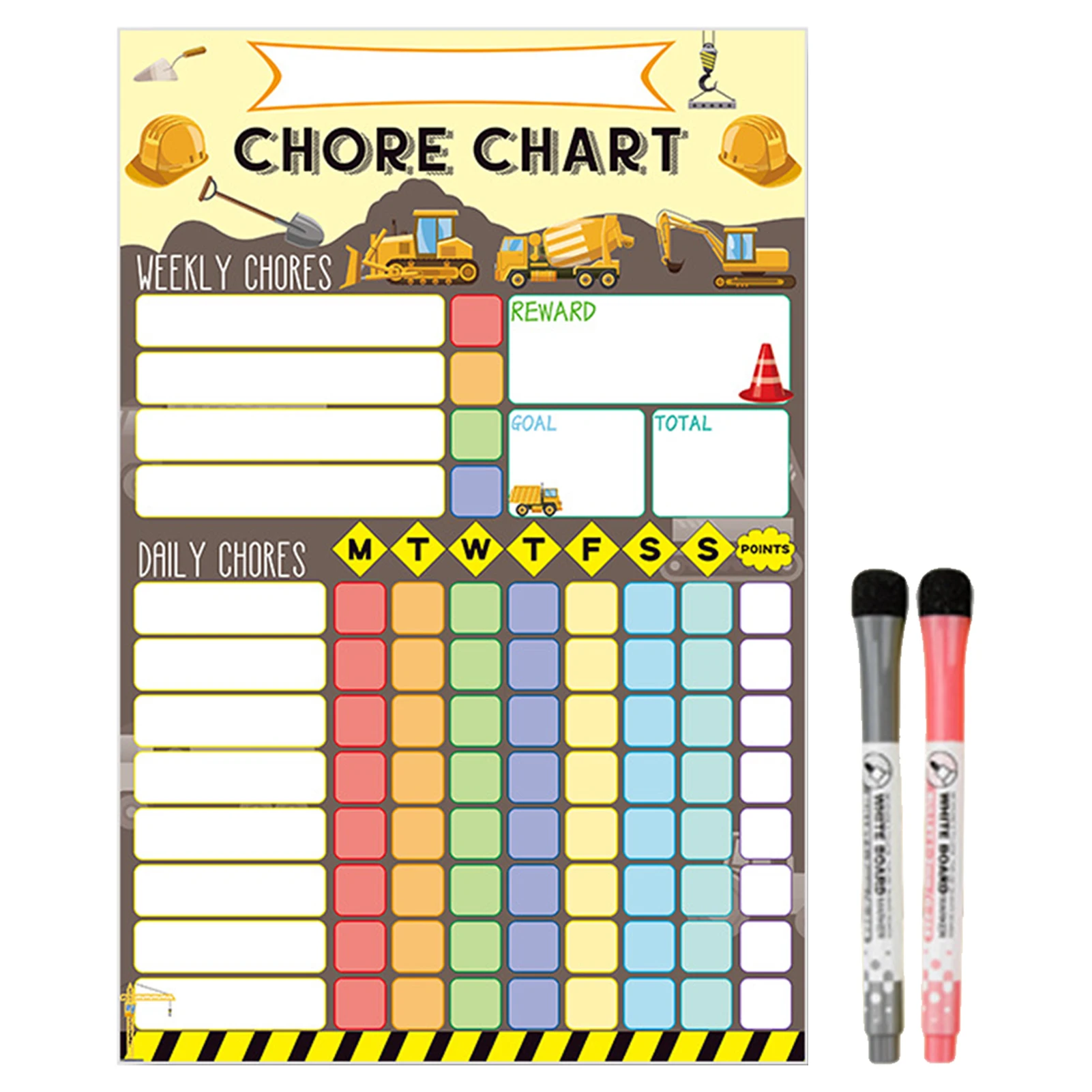 Magnetic Chore Chart Weekly Visual Schedule For Kids Dry Erase Behavior Charts With 2 Markers Magnetic Refrigerator Calendar