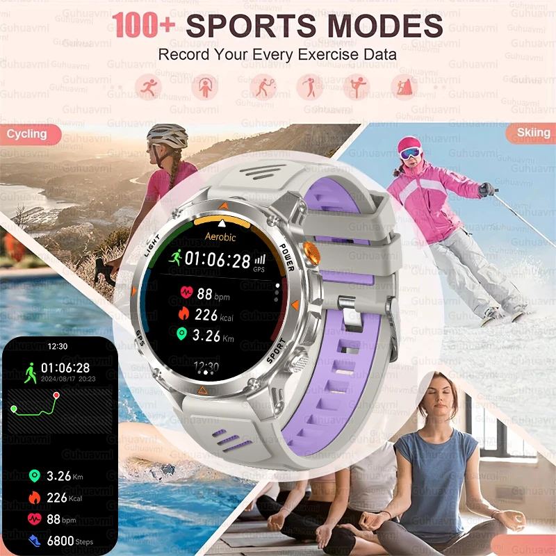 Women GPS Sport Smartwatch Bluetooth Call Voice Assistant Women's Health Monitor 540mAh Battery 3ATM Waterproof Swim Smart Watch