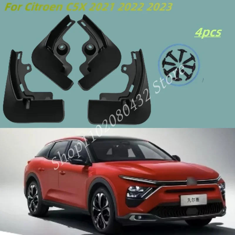 

4pcs Mudguards For Citroen C5X 2021 2022 2023 Mud Flaps Car Splash Guards Front Rear Fender Protector Accessories