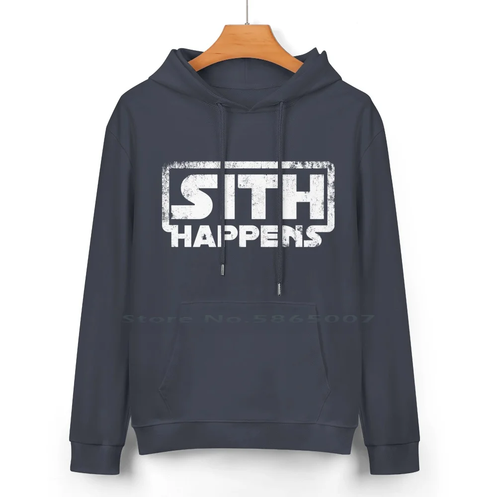 Sith Happens Pure Cotton Hoodie Sweater 24 Colors Sith Kylo Ren Logo Shit Happens Geek Freak Friki Dark Side 100% Cotton Hooded