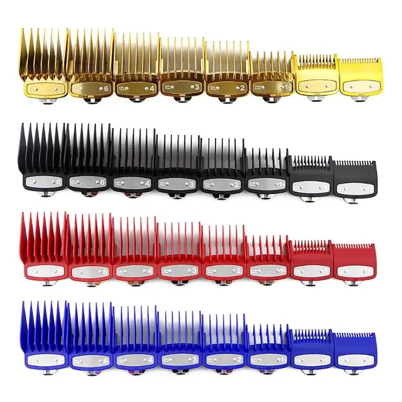 8Pcs Professional Limit Comb Cutting Guide Combs 1.5/3/4.5/6/10/13/19/25MM Set Drop Shipping Barberia Acesorios Hair Clipper