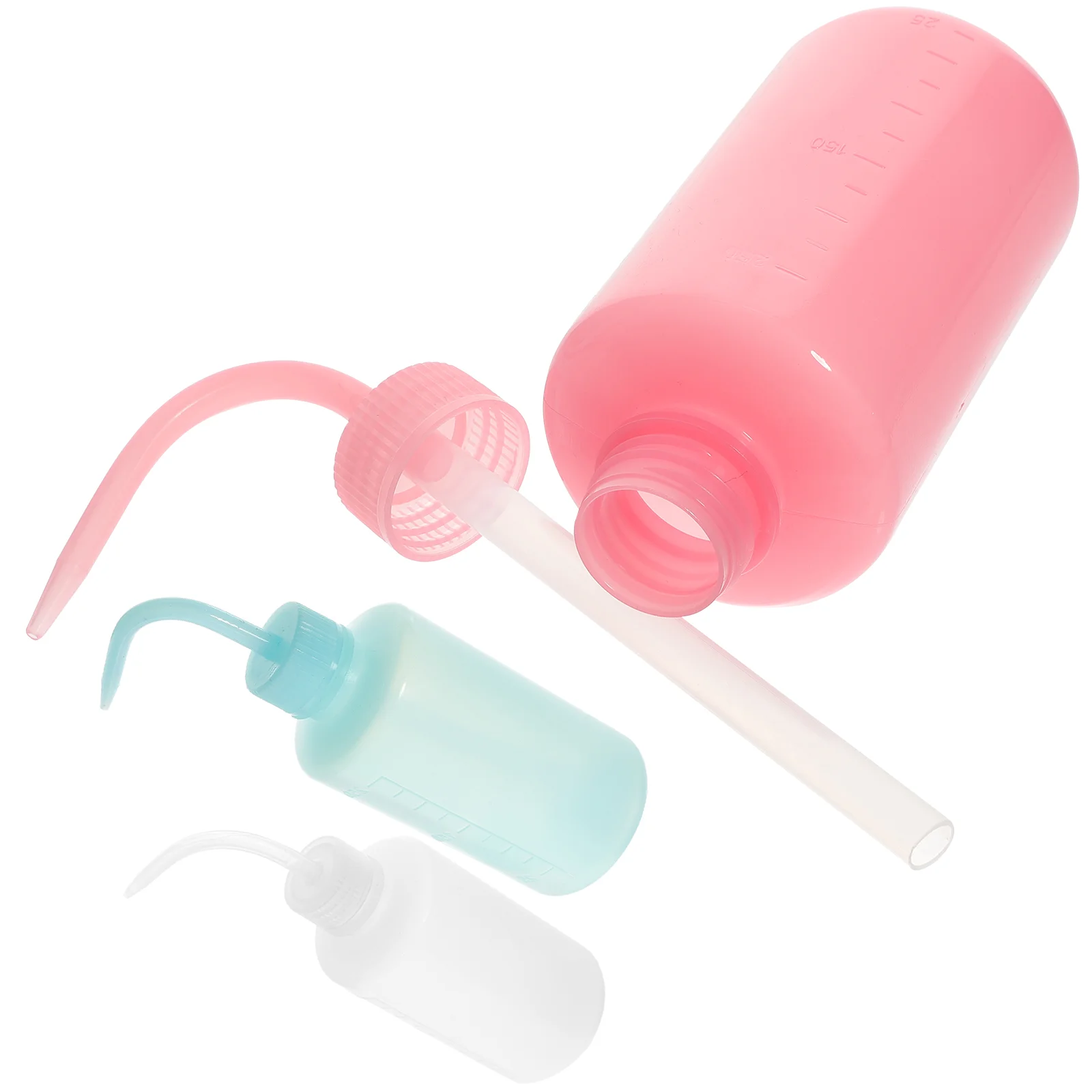 3 Pcs Eye Lash Extension Cleaners Travel Elbow Empty Plant Detergent with Bend Mouth Squeeze Cleaning Tool for Eyelashes