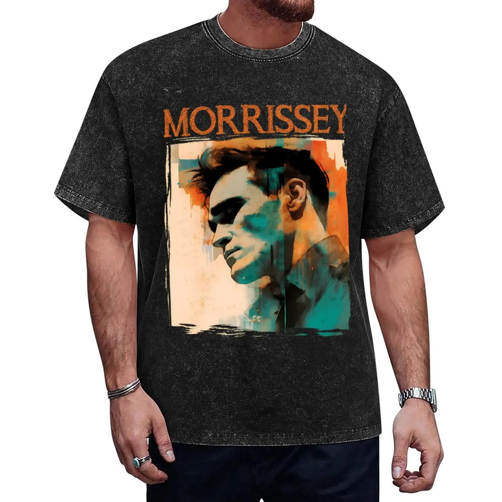 

Morrissey 80S 90S Moz Illustration Art Work T-Shirt topping cute tops mens funny t shirts