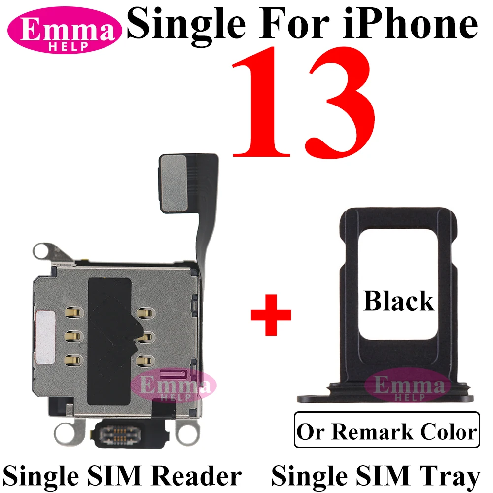 1set Single Sim Card Reader +Tray Slot Holder Connector Flex Cable Adapter for iPhone 11 12 13 Pro 14 Plus 15 Max XR XsMax Parts