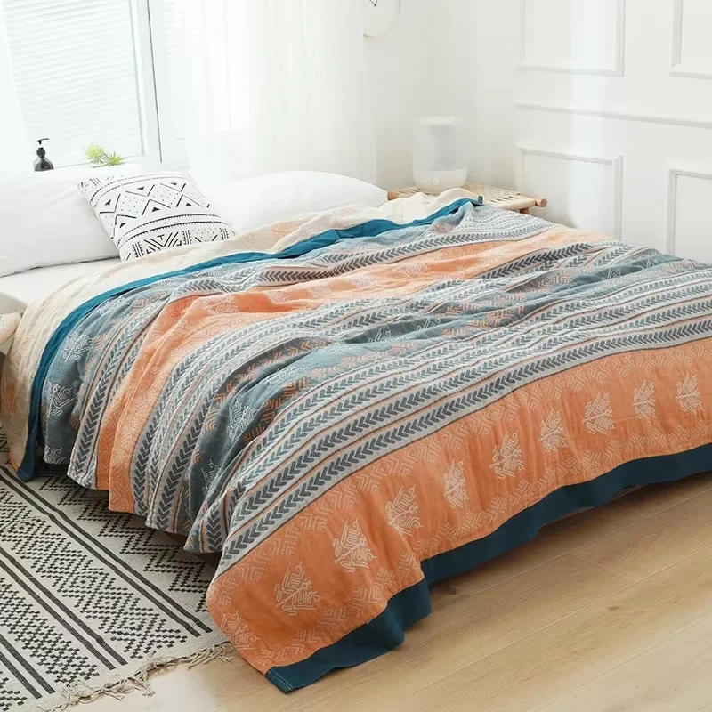 

Bohemia Throw Blanket Cotton Geometric Stripes Sofa Cover Home Decor Summer Blanket And Bedspread Double Cool Quilt Soft Sheet