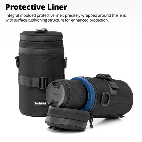 Imagen 2 del producto Ambitful-Bolsa para lentes de cámara, bolso de hombro para fotografía DSLR de alta calidad, funda de transporte para lentes Canon, mochila Nikon Sony Fuji
