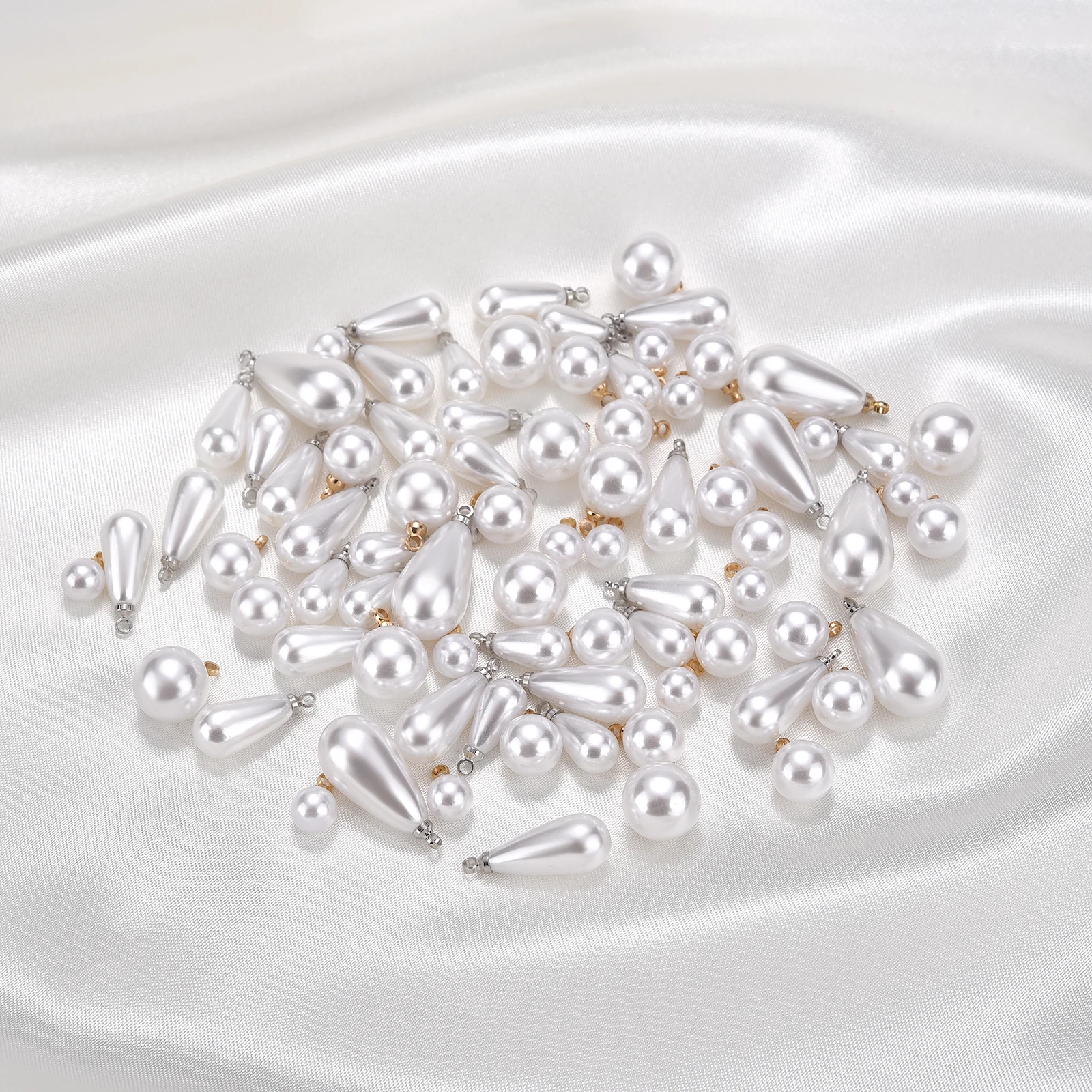 20 Stück Imitationsperlen Ohrring Charms Kunststoff Wassertropfen Anhänger für DIY Halskette Armband Erkenntnisse Schmuckherstellung