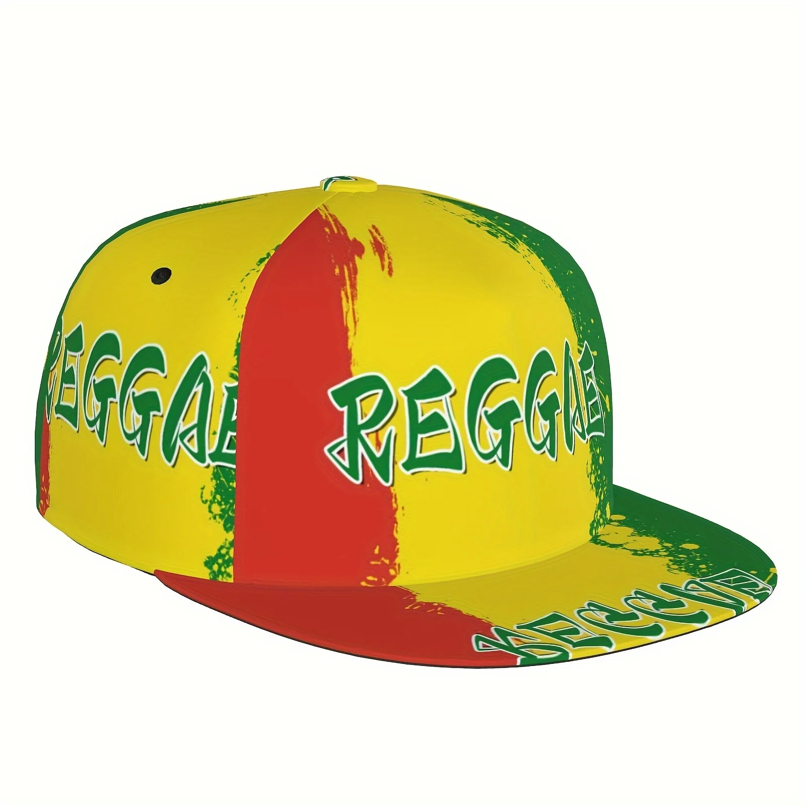 1pc Wkhrsyt Jamaica Reggae Music Snapback Baseball Cap - Adjustable Flathead Golf Hat, Lightweight Polyester
