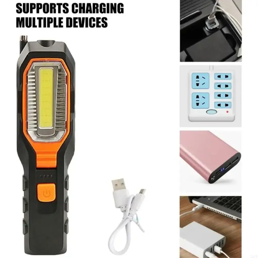 LED Compact Work Light Lightweight Easy To Carry Car Garage Mechanic Lamp Plastic Hook Design Bright Warning Torch Repair