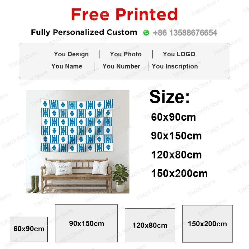 TESM 3D Print Manzanares City Spain Banner Tapestry Football Supporters Wall Decoration for Game Room Bar Bedroom - view 6