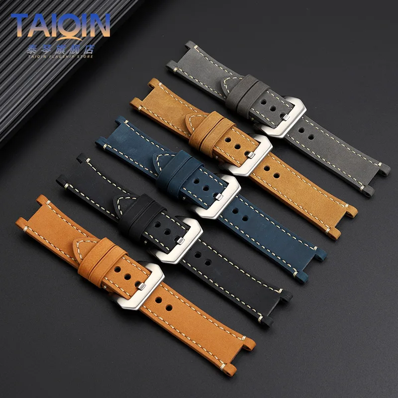 変更された牛革時計ストラップ,つや消し,マット,無料ツール,ティソット,t141ノッチ,レーシングシリーズ,1853, 0.417a, 24mm