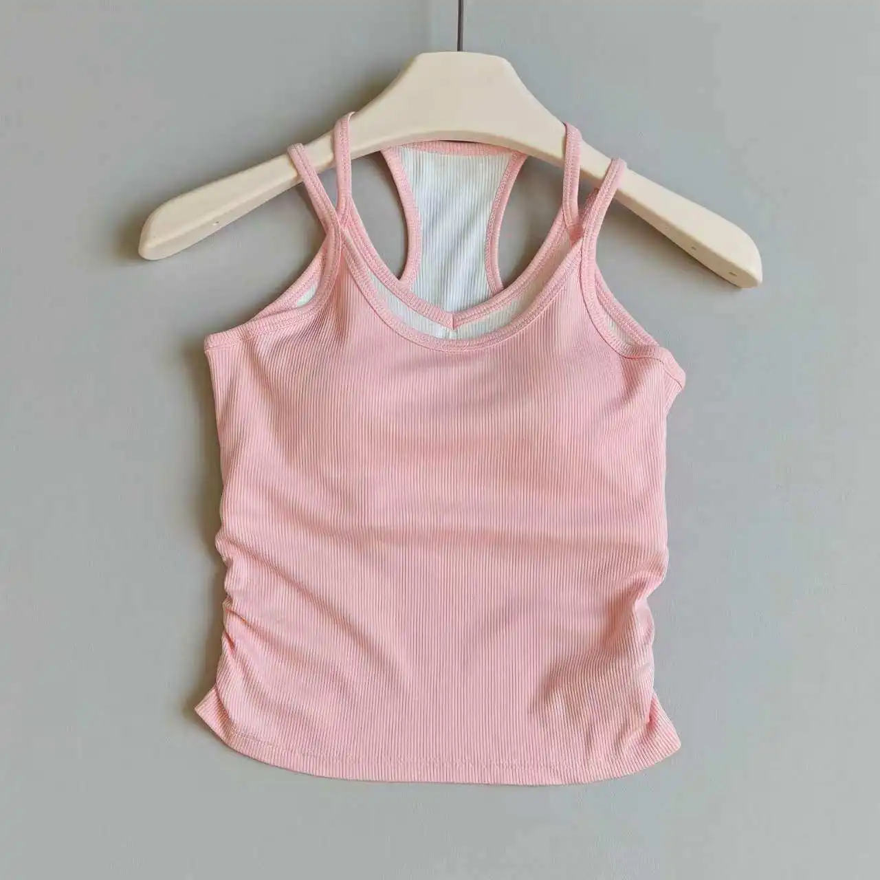 Contrast Color Yoga Vest for Women, Shock-Proof Gathered with Chest Pads, Running Training Underwear, Pilates Suspender Fitness view 4