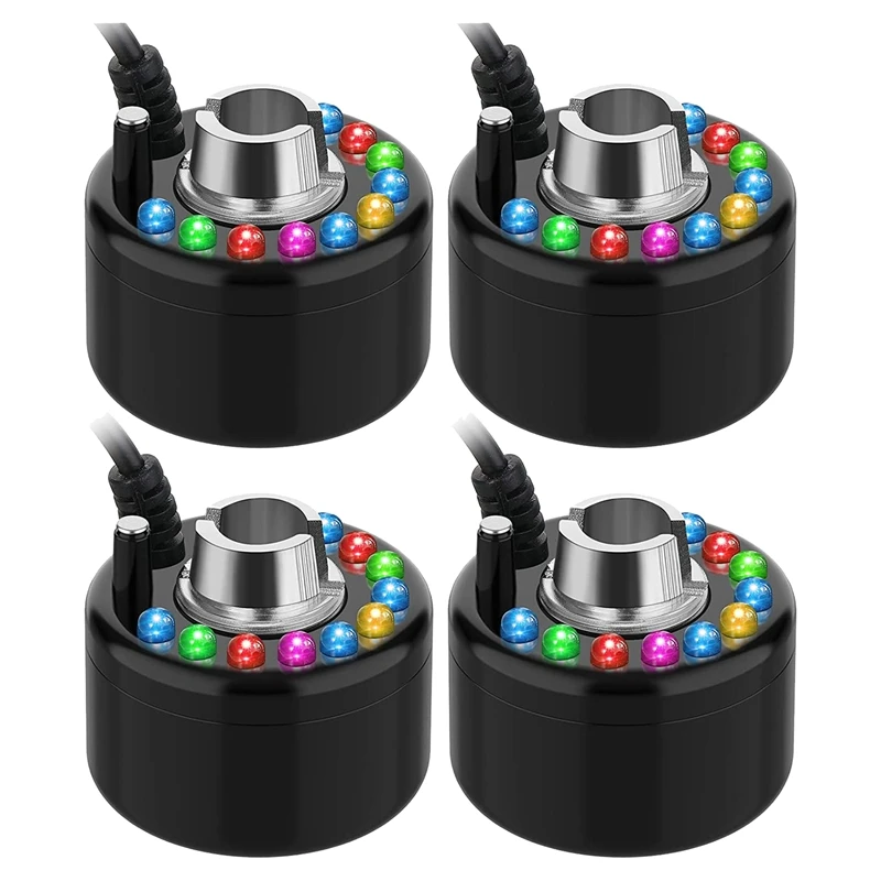 4 Pcs Halloween Mist Maker Ultrasonic Fogger Water Fountain Pond Fog Machine LED Mister US Plug