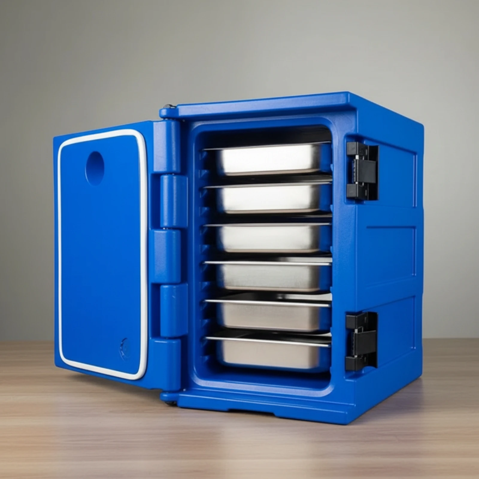 Heavy-duty Insulated Food Carrier 90L Front-loading Thermal Cabinet with 6 Trays for Event Service