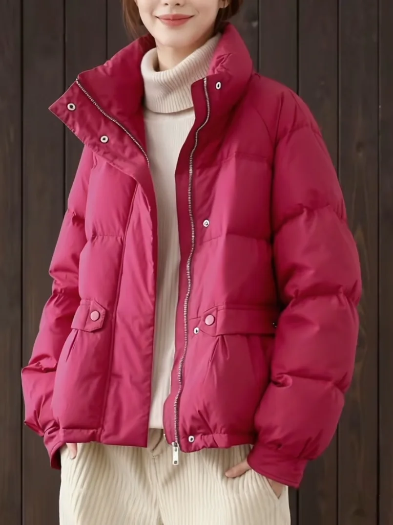 Plus size algodão jaet feminino inverno faion cact design sensação quente ort casaco casual solto ajuste longo sve zíper